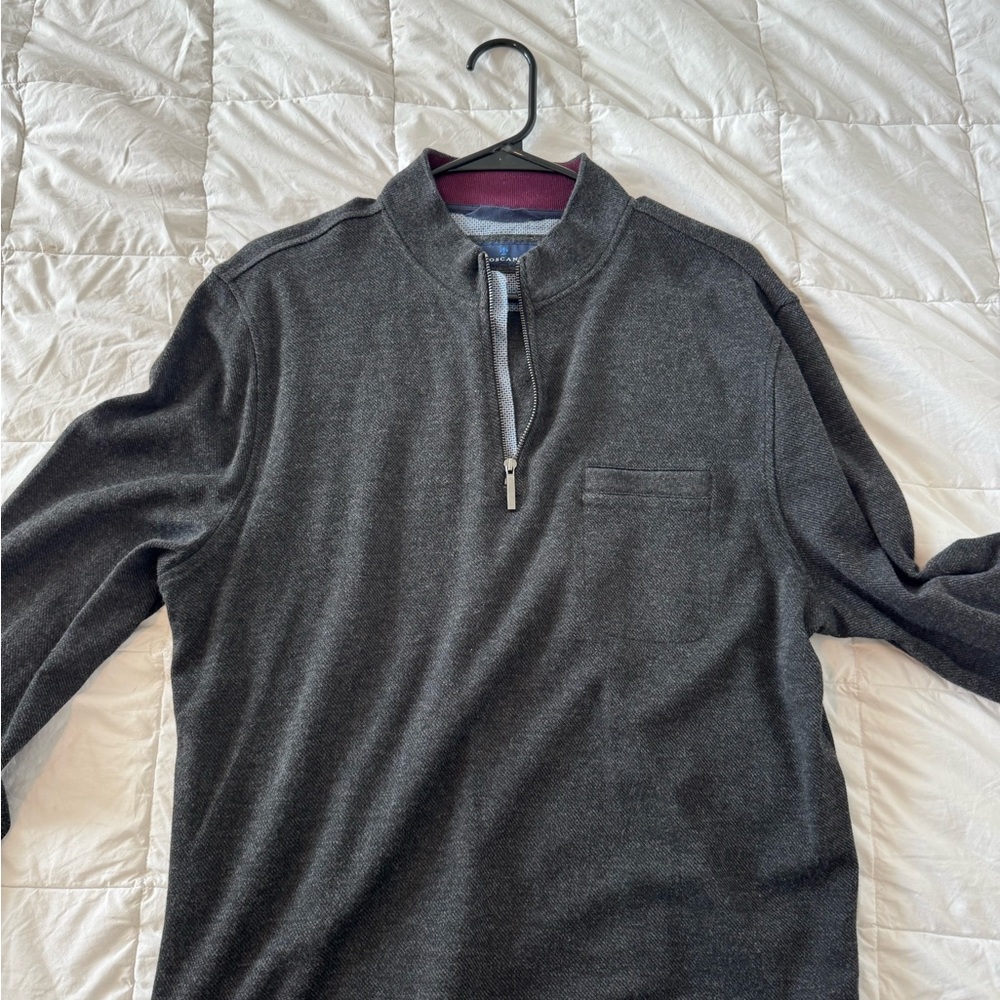 Men's Dark Gray Zip-Up Sweater
